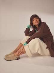 rjava - Premium usnje Sling Back Clogs - Slika 2 iz 8