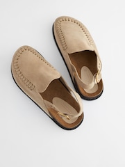 rjava - Premium usnje Sling Back Clogs - Slika 6 iz 8