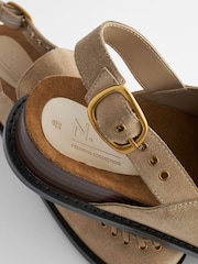 rjava - Premium usnje Sling Back Clogs - Slika 8 iz 8