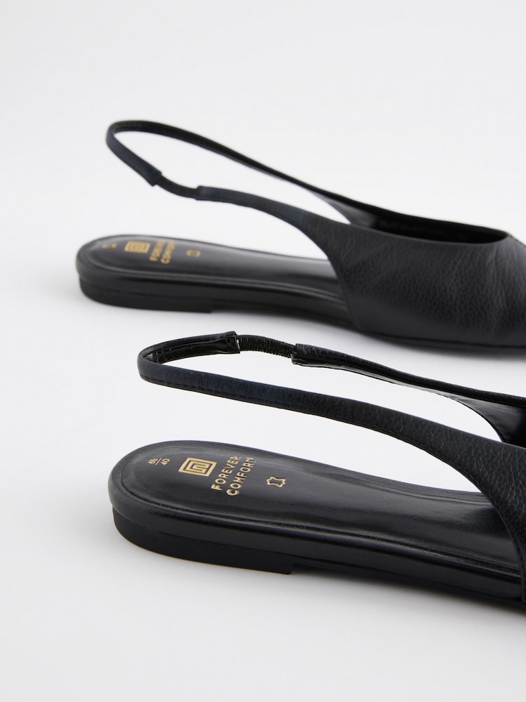 Black Forever Comfort Point Toe T-bar Shoe - Image 4 of 4