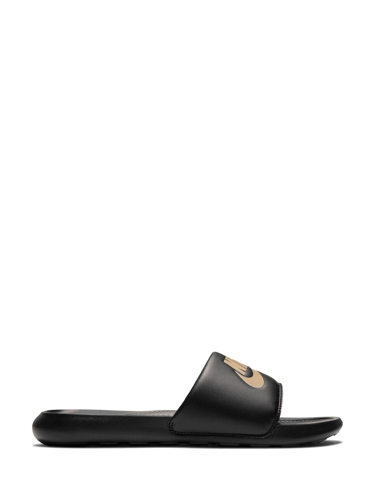 Nike Black/Gold Victori One Sliders - Image 1 of 7