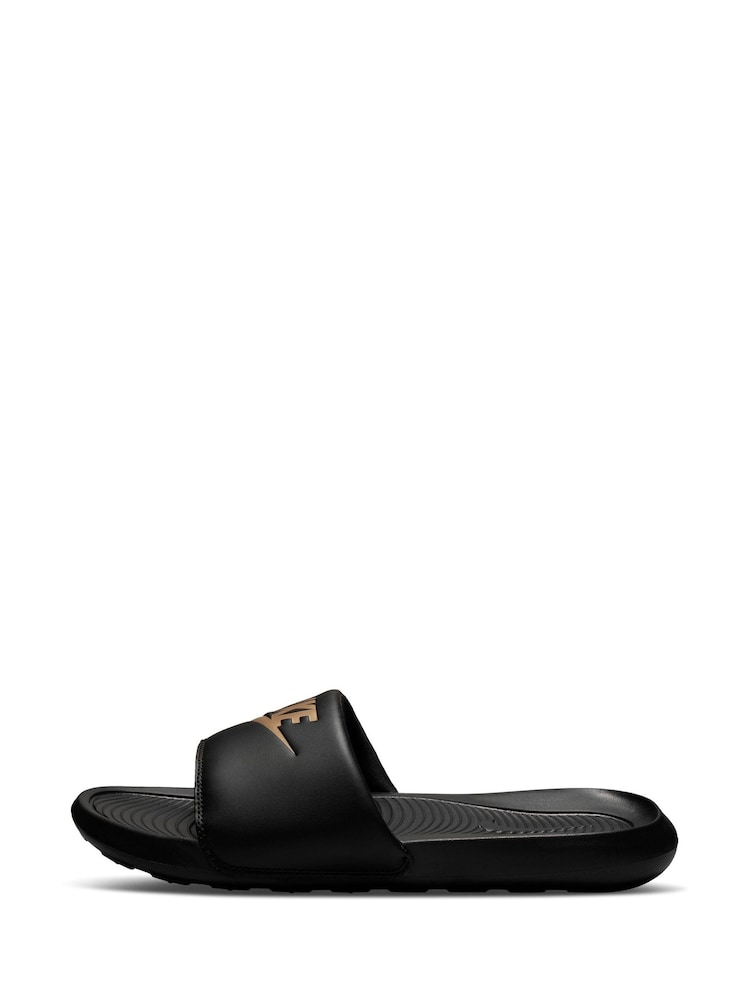 Nike Black/Gold Victori One Sliders - Image 2 of 7