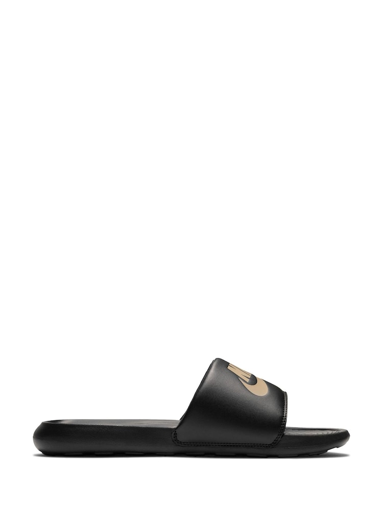 Nike Black/Gold Victori One Sliders - Image 3 of 7