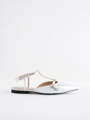Silver Forever Comfort Point Toe T-bar Shoe - Image 6 of 9