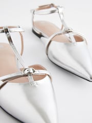 Silver Forever Comfort Point Toe T-bar Shoe - Image 8 of 9