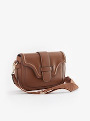 Tan Brown Casual Flap Over Cross-Body Bag - Image 1 of 6