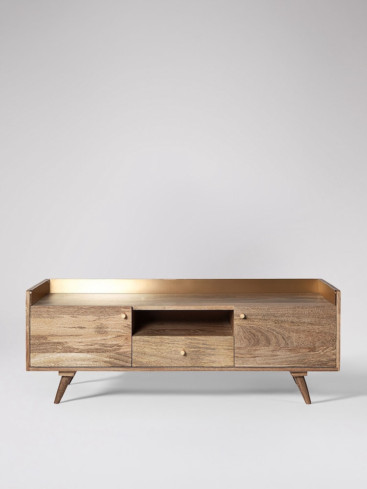 Swoon Light Brown Fresco Mango Wood Wide TV Unit, Up to 43 inch - Image 1 of 5