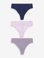 Under Armour Lilac Purple No Show Pure Stretch Thongs 3 Pack - Image 1 of 1