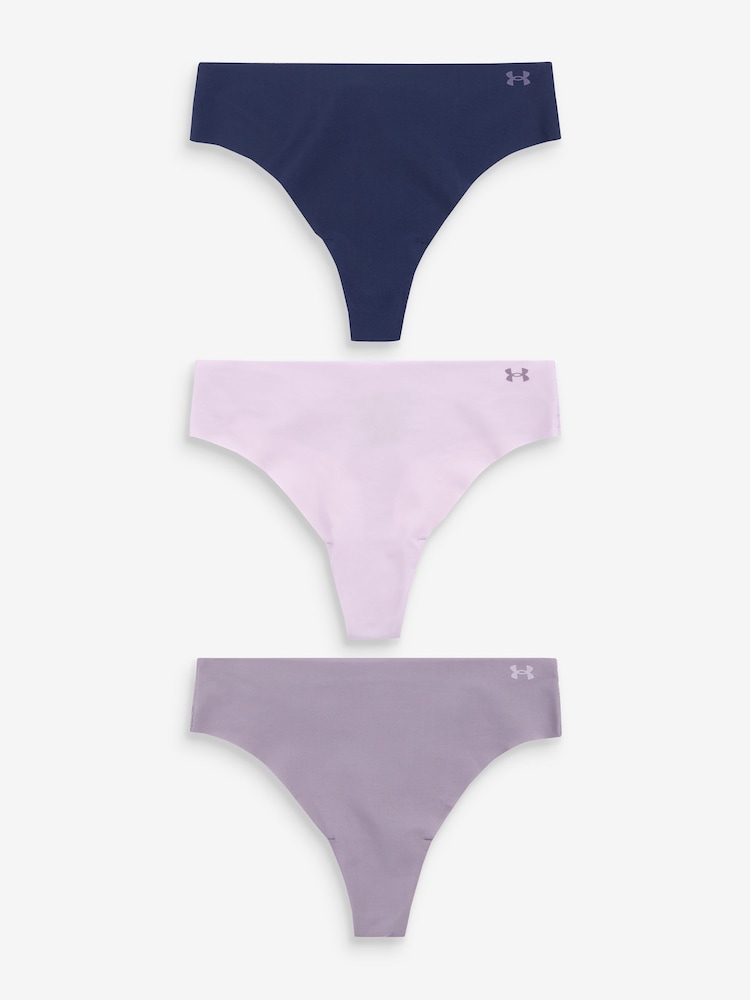 Under Armour Lilac Purple No Show Pure Stretch Thongs 3 Pack - Image 1 of 1
