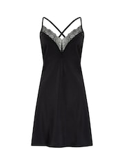Pour Moi Black Dusk Satin Lace Insert Chemise - Image 3 of 4