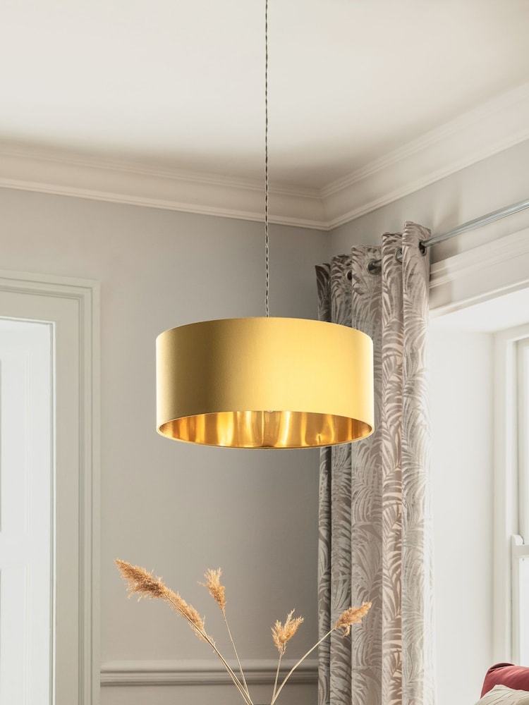 Ochre Yellow Rico Easy Fit Shade Drum Ceiling Light - Image 1 of 5