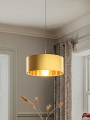 Ochre Yellow Rico Easy Fit Shade Drum Ceiling Light - Image 2 of 5