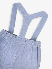 JoJo Maman Bébé Blue 2-Piece Blue & White Peter Pan Collar Shirt & Shorts Set - Image 6 of 7