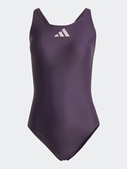 adidas Purple 3 Bar Logo Swimsuit - Image 7 of 7