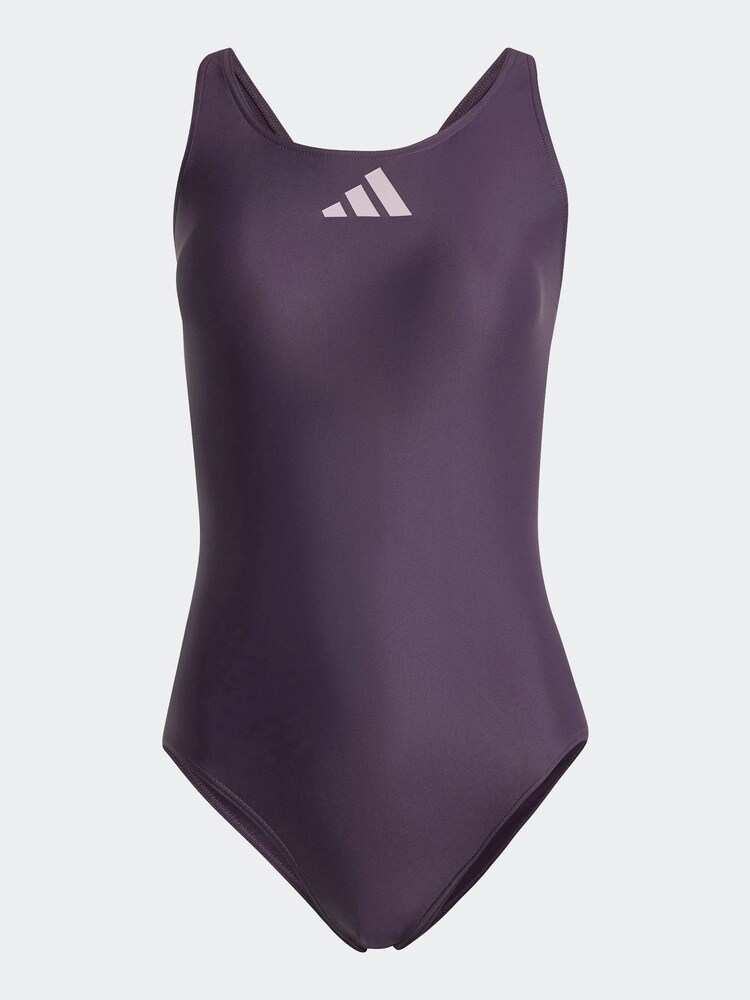 adidas Purple 3 Bar Logo Swimsuit - Image 7 of 7
