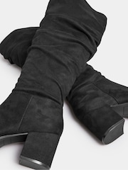Yours Curve Black Extra Wide Fit Knee Slouch Boots - Image 4 of 4