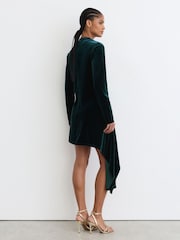 Reiss Perrie Velvet Draped Long-Sleeve Mini Dress - Bilde 7 av 8