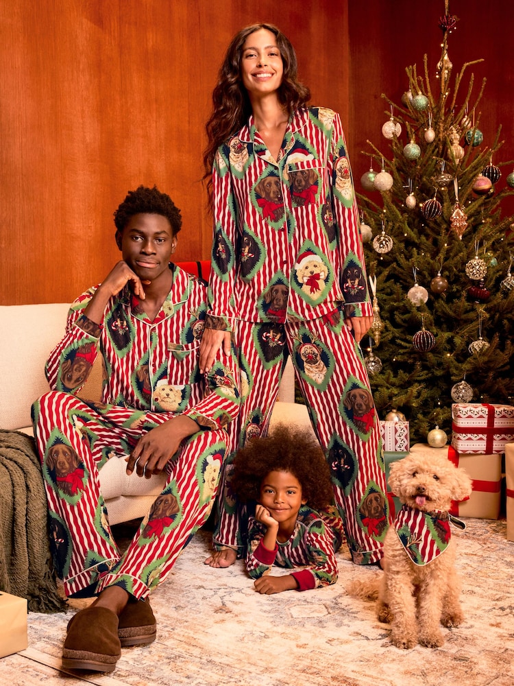 Chelsea Peers Red Christmas Chip & Friends Stripe Print Long Pyjamas Set - Image 7 of 7 Chelsea Peers Red Christmas Chip & Friends Stripe Print Long Pyjamas Set - Image 7 of 7