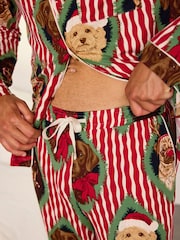 Chelsea Peers Red Christmas Chip & Friends Stripe Print Long Pyjamas Set - Image 5 of 7