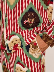 Chelsea Peers Red Christmas Chip & Friends Stripe Print Long Pyjamas Set - Image 6 of 7