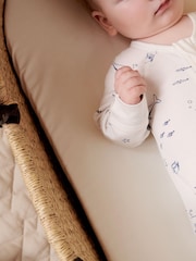 Purebaby Light Blue 100% Cotton Zip Baby Sleepsuits 2 Pack - Image 6 of 8