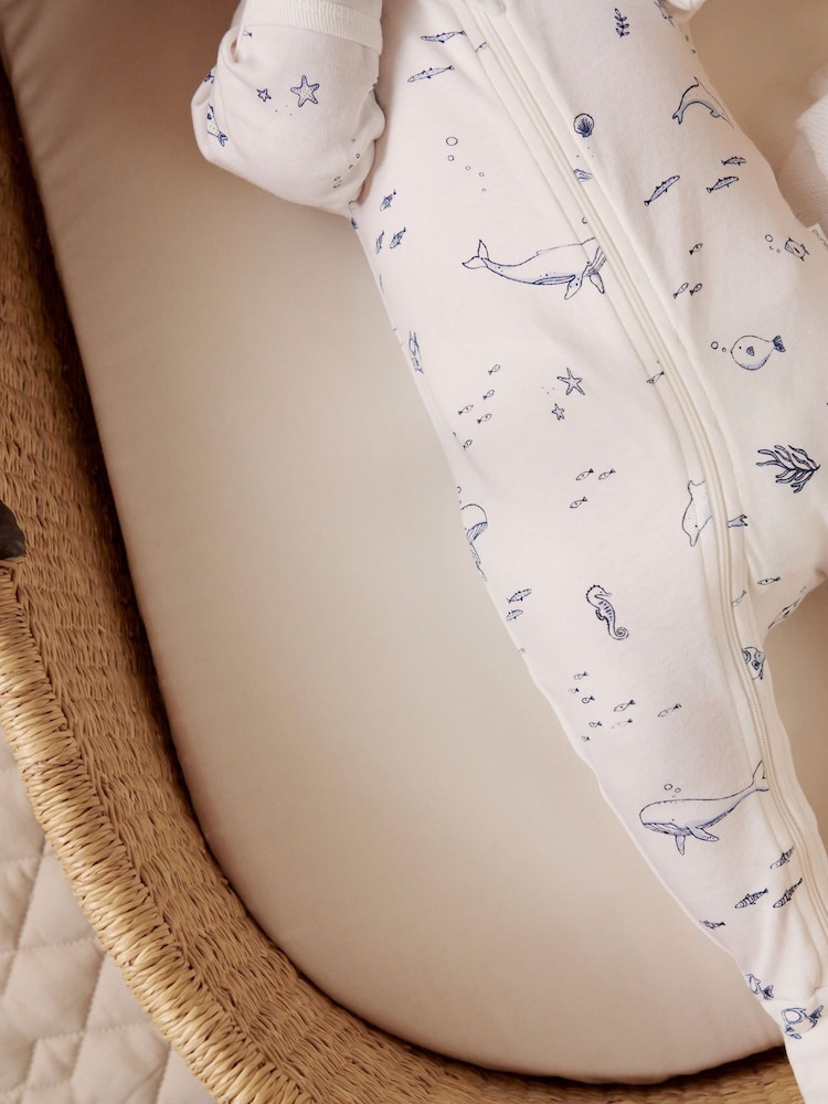 Albastru deschis - Set de dormitoare Bebeluș cu fermoar 100% bumbac Purebaby 2 - Image 7 of 8