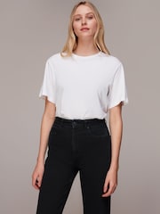 Whistles Black Barrel Leg Denim Straight Jeans - Image 3 of 5