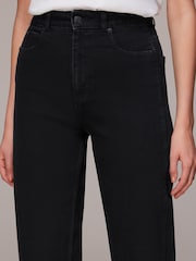 Whistles Black Barrel Leg Denim Straight Jeans - Image 4 of 5