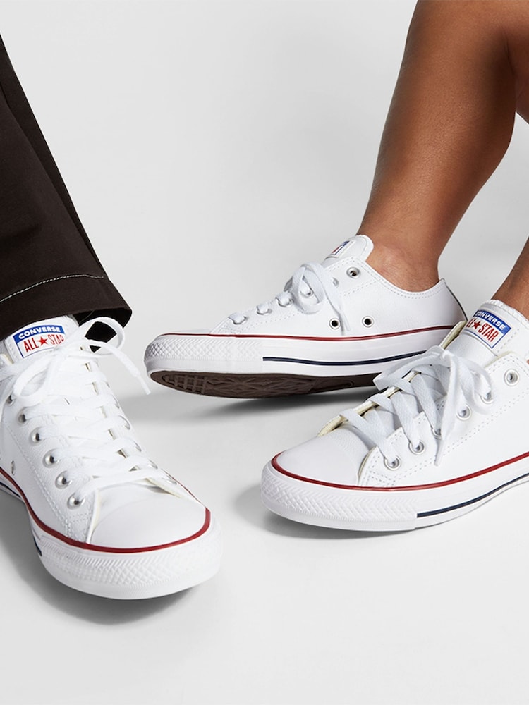 Converse White Leather Ox Trainers - Image 12 of 13