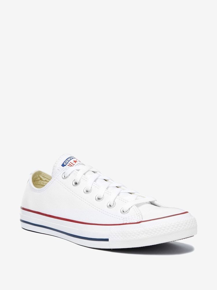 Converse White Leather Ox Trainers - Image 3 of 13