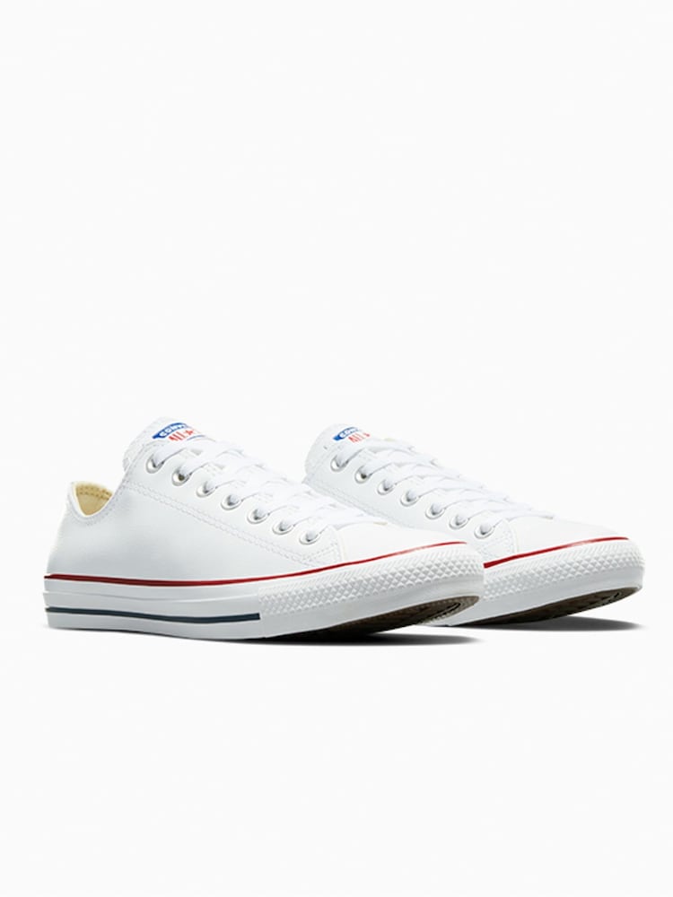 Converse White Leather Ox Trainers - Image 4 of 13