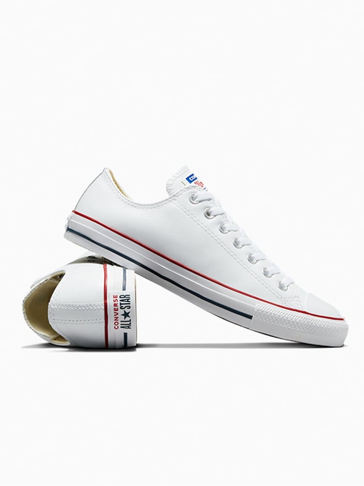 Converse White Leather Ox Trainers - Image 5 of 13