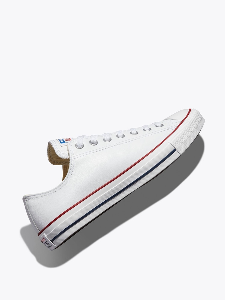 Converse White Leather Ox Trainers - Image 6 of 13