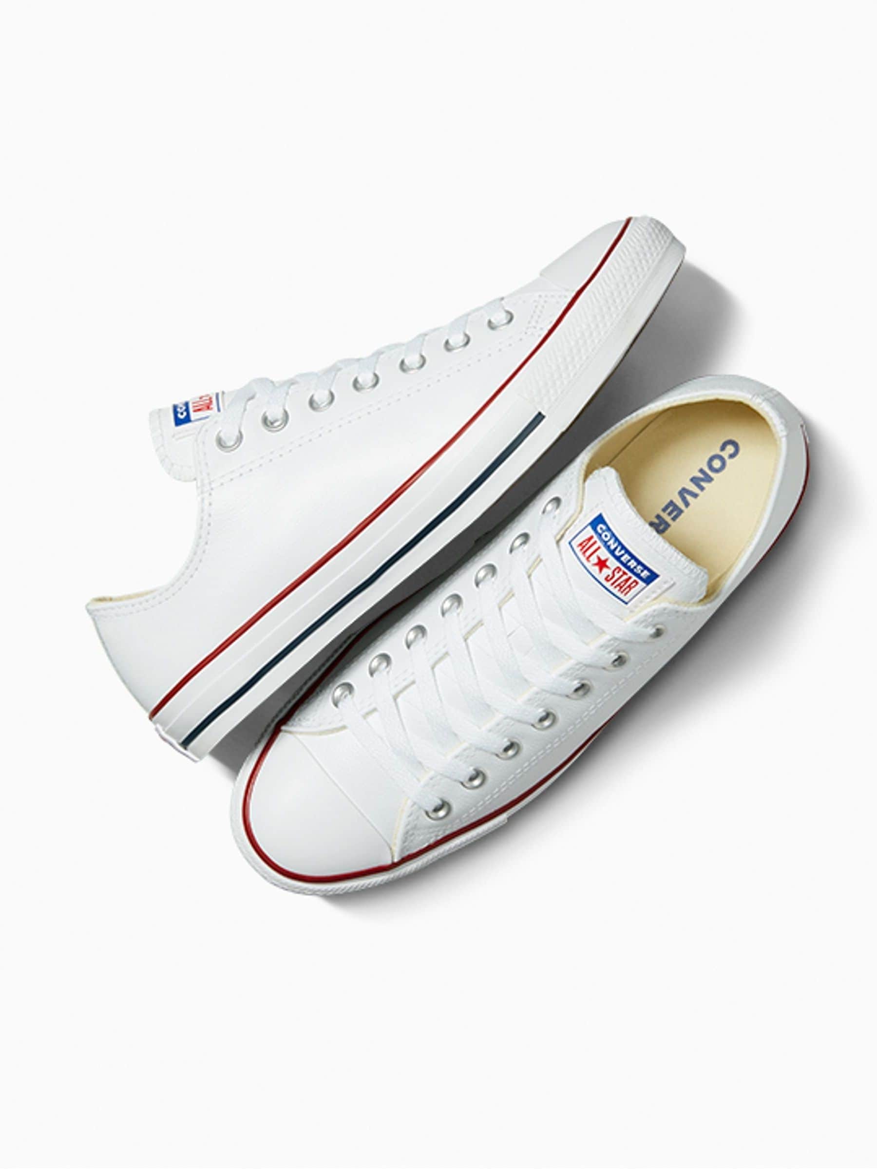 Buy Converse White Leather Ox Trainers from Next Luxembourg