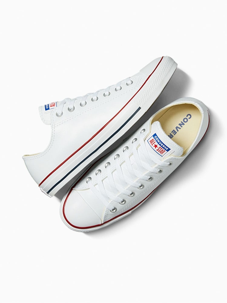 Converse White Leather Ox Trainers - Image 7 of 13