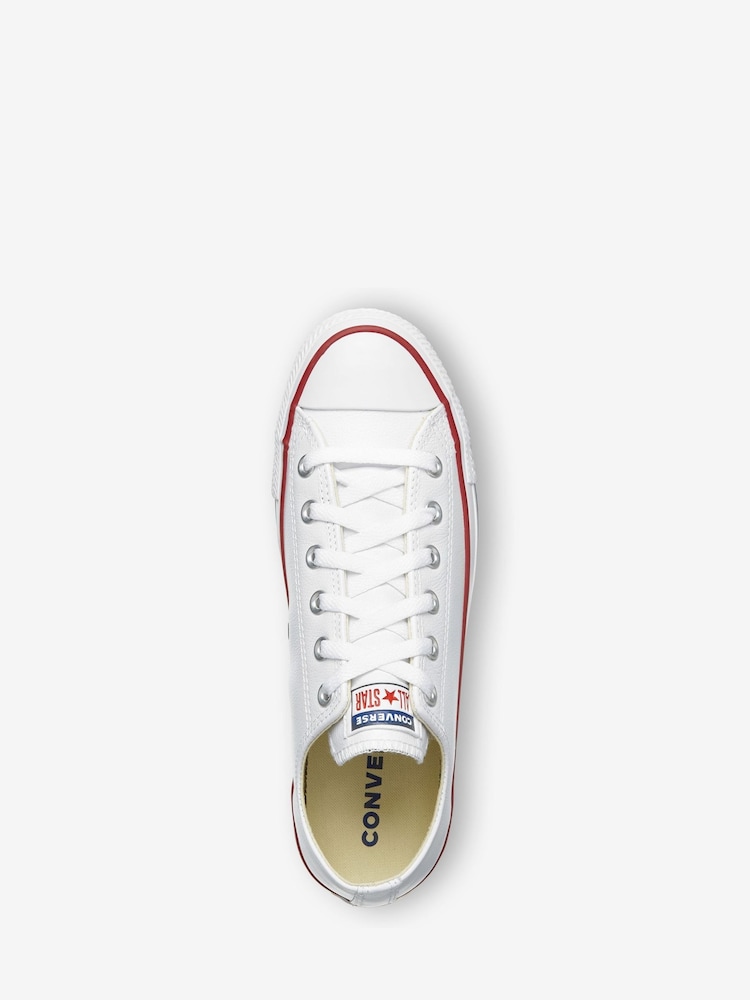 Converse White Leather Ox Trainers - Image 9 of 13