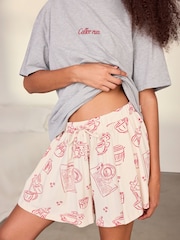 Chelsea Peers Natural Cotton Coffee Run Print Short Pyjamas Set - Image 3 of 6