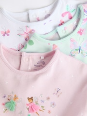 Pink Fairy Baby Skirted Romper 3 Pack - Image 4 of 7