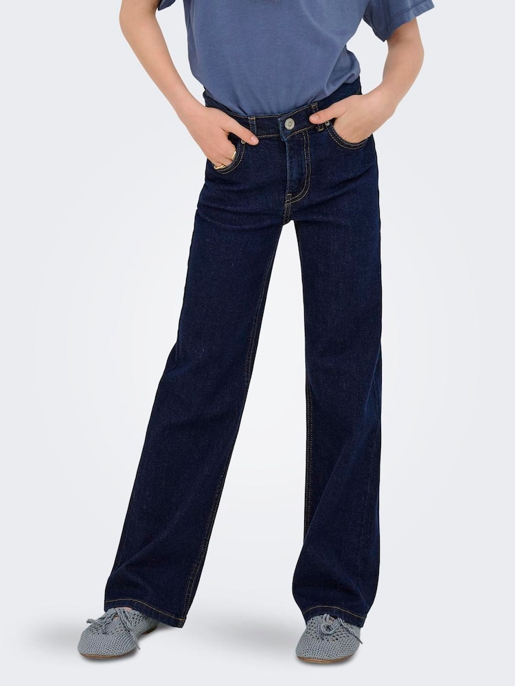 ONLY KIDS Blue Juicy High Waist Wide Leg Jeans With Comfort Stretch - Image 1 of 6 ONLY KIDS Blue Juicy High Waist Wide Leg Jeans With Comfort Stretch - Image 1 of 6