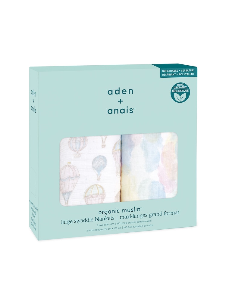 Aden + Anais aden+anais Pink Cotton Muslin Blankets 2 Pack - Изображение 1 из 4
