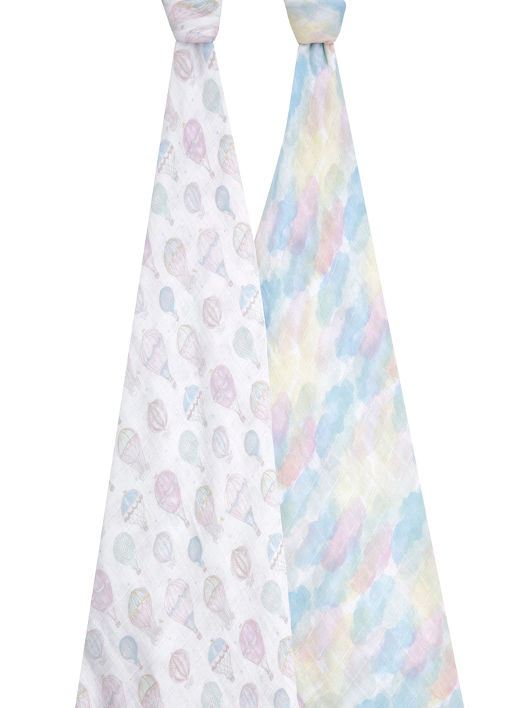 Aden + Anais Pink aden+anais Pink Cotton Muslin Blankets 2 Pack - Image 3 of 4