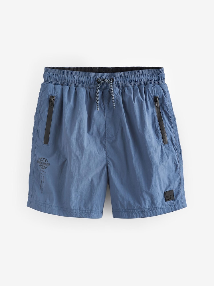 Blue Textured Swim Shorts (3-16yrs) - Image 1 of 6