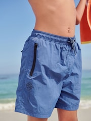Blue Textured Swim Shorts (3-16yrs) - Image 4 of 6