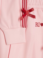 River Island Pink Bow Tricot Zip Thru Jacket & Joggers Set - Image 4 of 5