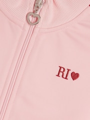 River Island Pink Bow Tricot Zip Thru Jacket & Joggers Set - Image 5 of 5