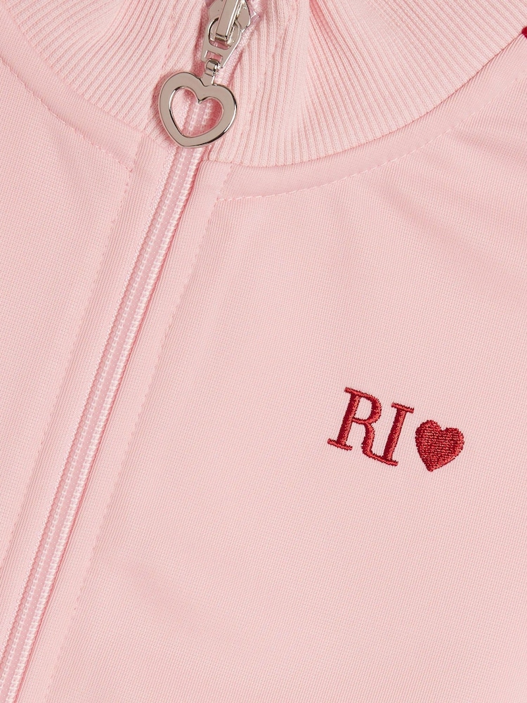 River Island Pink Bow Tricot Zip Thru Jacket & Joggers Set - Image 5 of 5 River Island Pink Bow Tricot Zip Thru Jacket & Joggers Set - Image 5 of 5