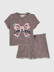 River Island Brown Striped Pyjamas Set - Image 1 of 5