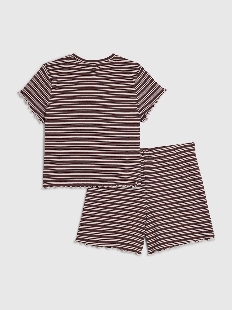 River Island Brown Striped Pyjamas Set - Image 2 of 5
