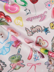 River Island Pink Sticker Print Pyjamas Set - Image 4 of 5