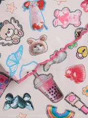 River Island Pink Sticker Print Pyjamas Set - Image 5 of 5